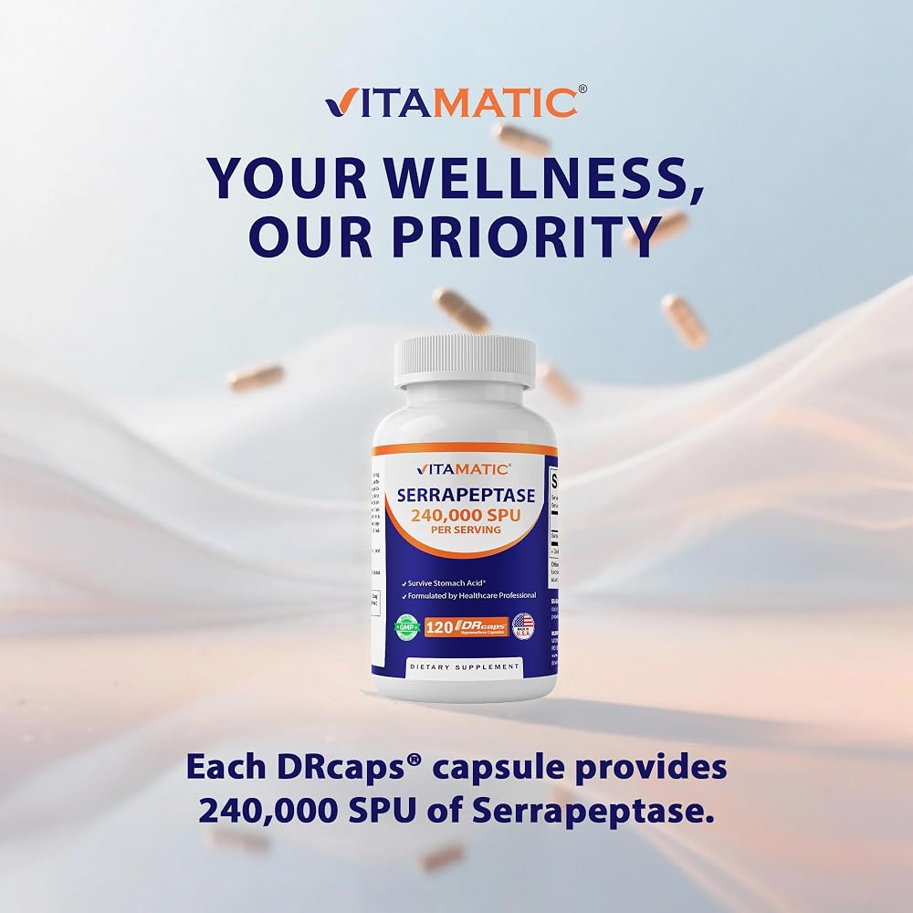 Vitamatic Serrapeptase 240,000 SPU - 120 Capsules - image 4