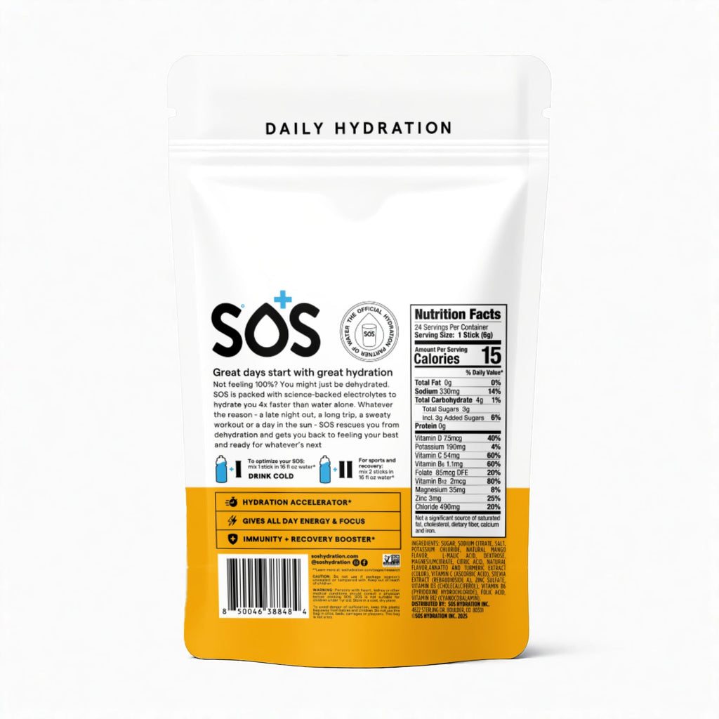 SOS Hydration Electrolyte Powder Sticks