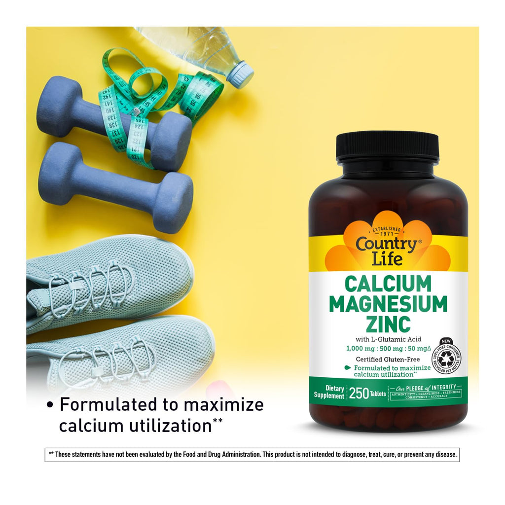Country Life Calcium Magnesium Zinc - 250 Tablets - image 4