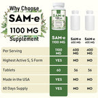 Kanacoufce 1100mg SAM-e (S-Adenosyl-L-Methionine), SAM e Supplement