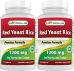 Best Naturals Red Yeast Rice Cholesterol Support 1200 mg (Non-GMO)