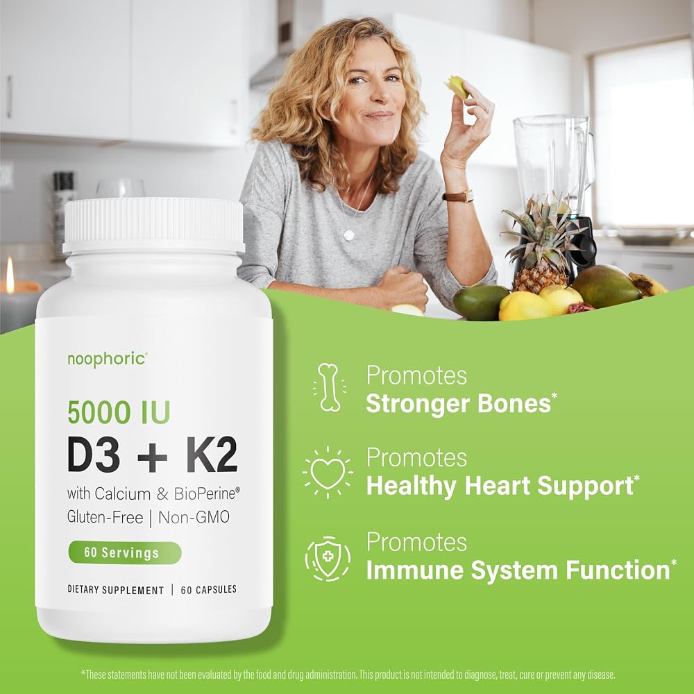 Noophoric Vitamin D3 K2 5000 IU - 60 Capsules - image 2