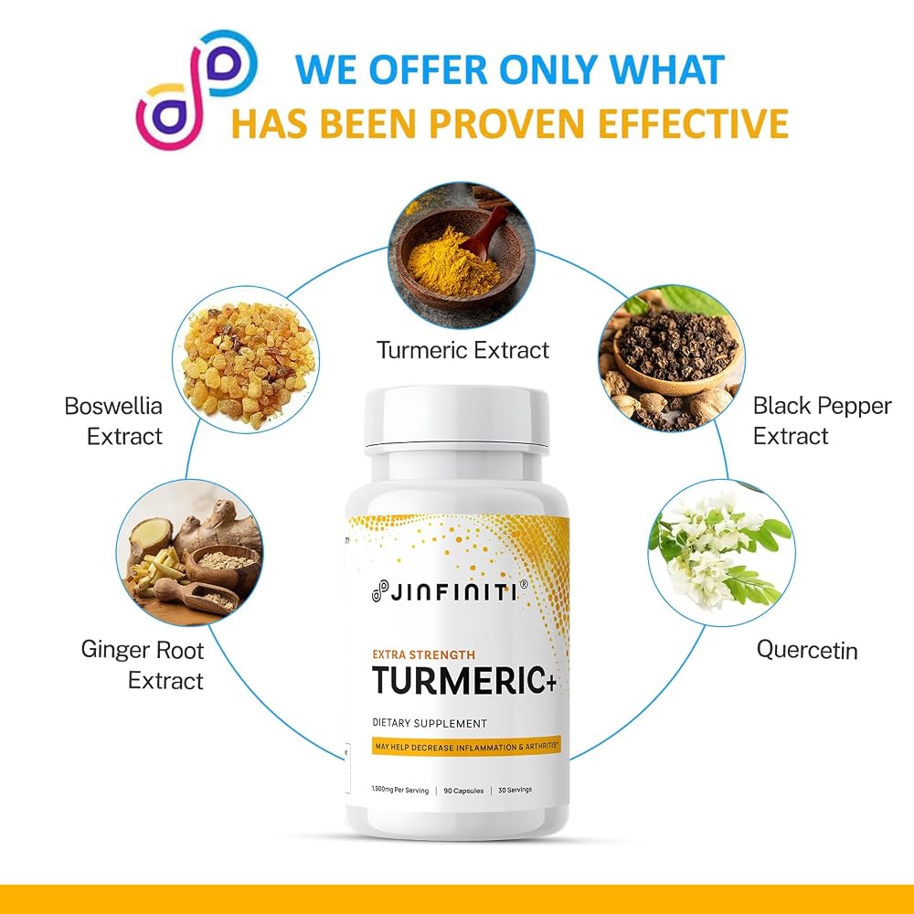 Jinfiniti Extra Strength Turmeric Curcumin - 90 Capsules - image 4