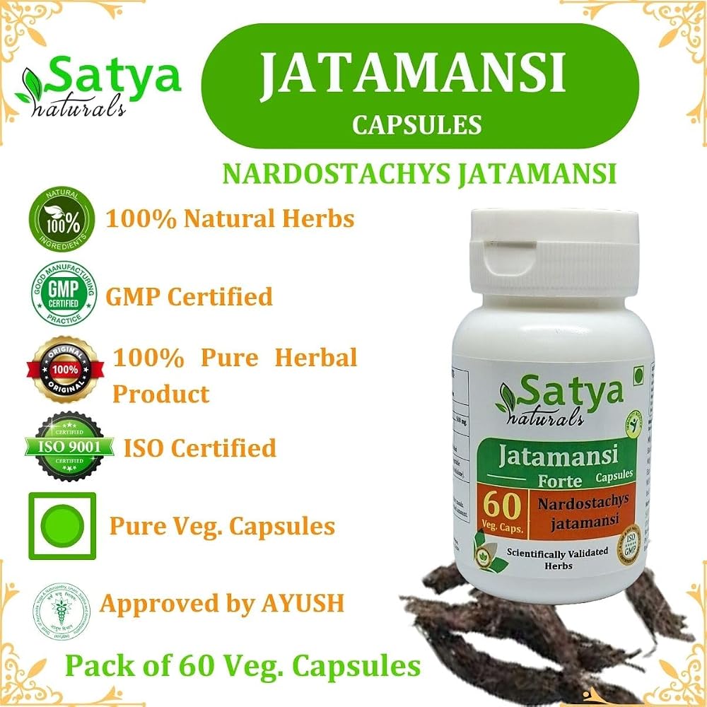 Satya Naturals Jatamansi Forte Capsules 500 mg. 60 Veg. Capsule