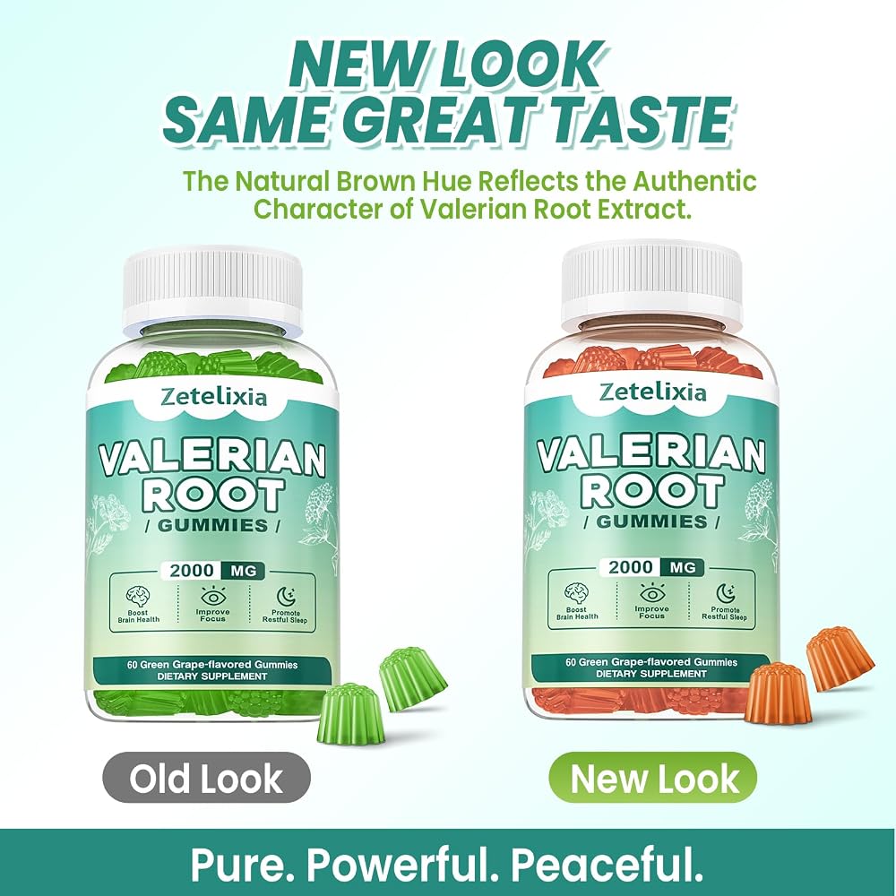 Zetelixia Valerian Root Gummies Green Grape Flavor