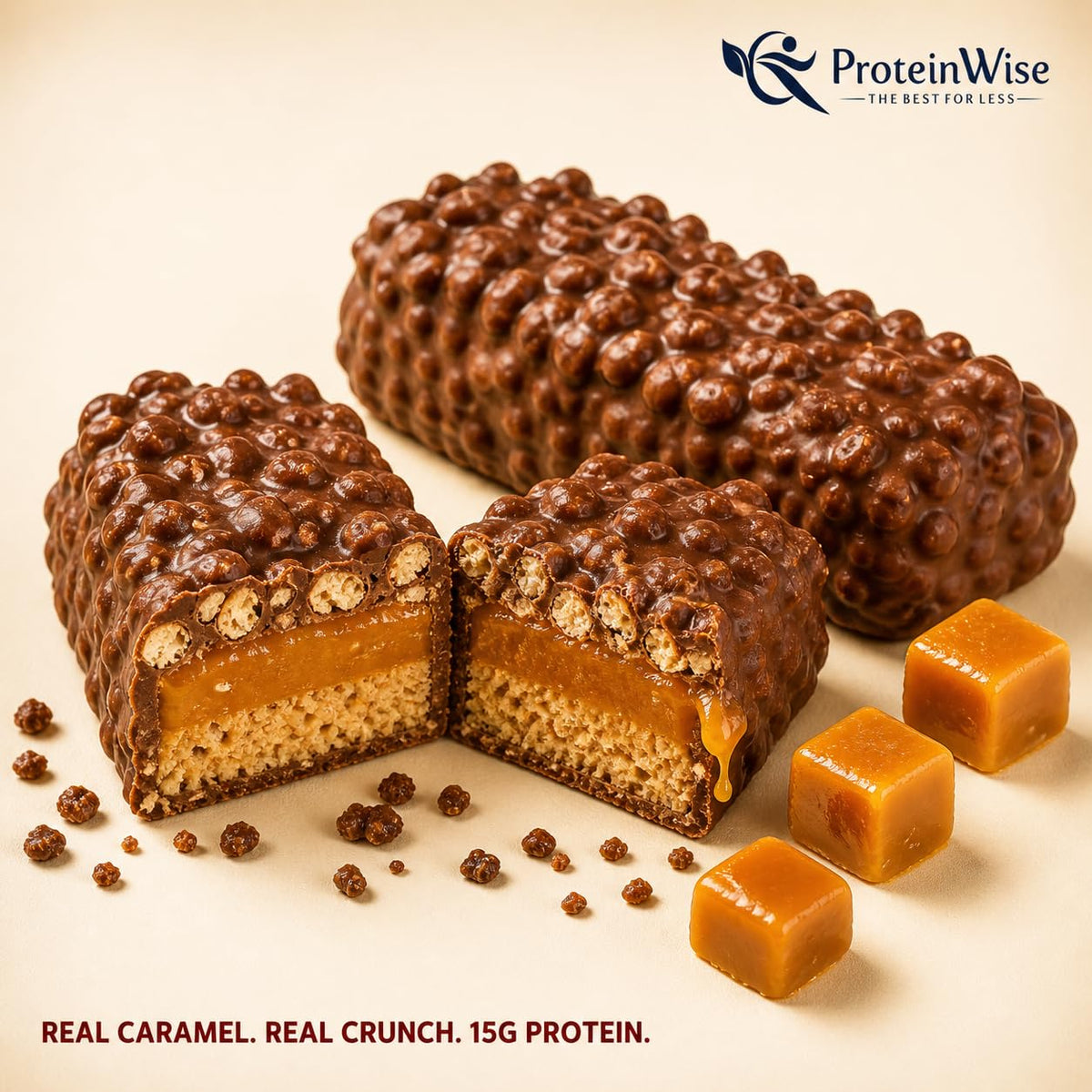 ProteinWise Caramel Crunch Protein Bars, Whey Protein Isolate - 7 Count - image 2
