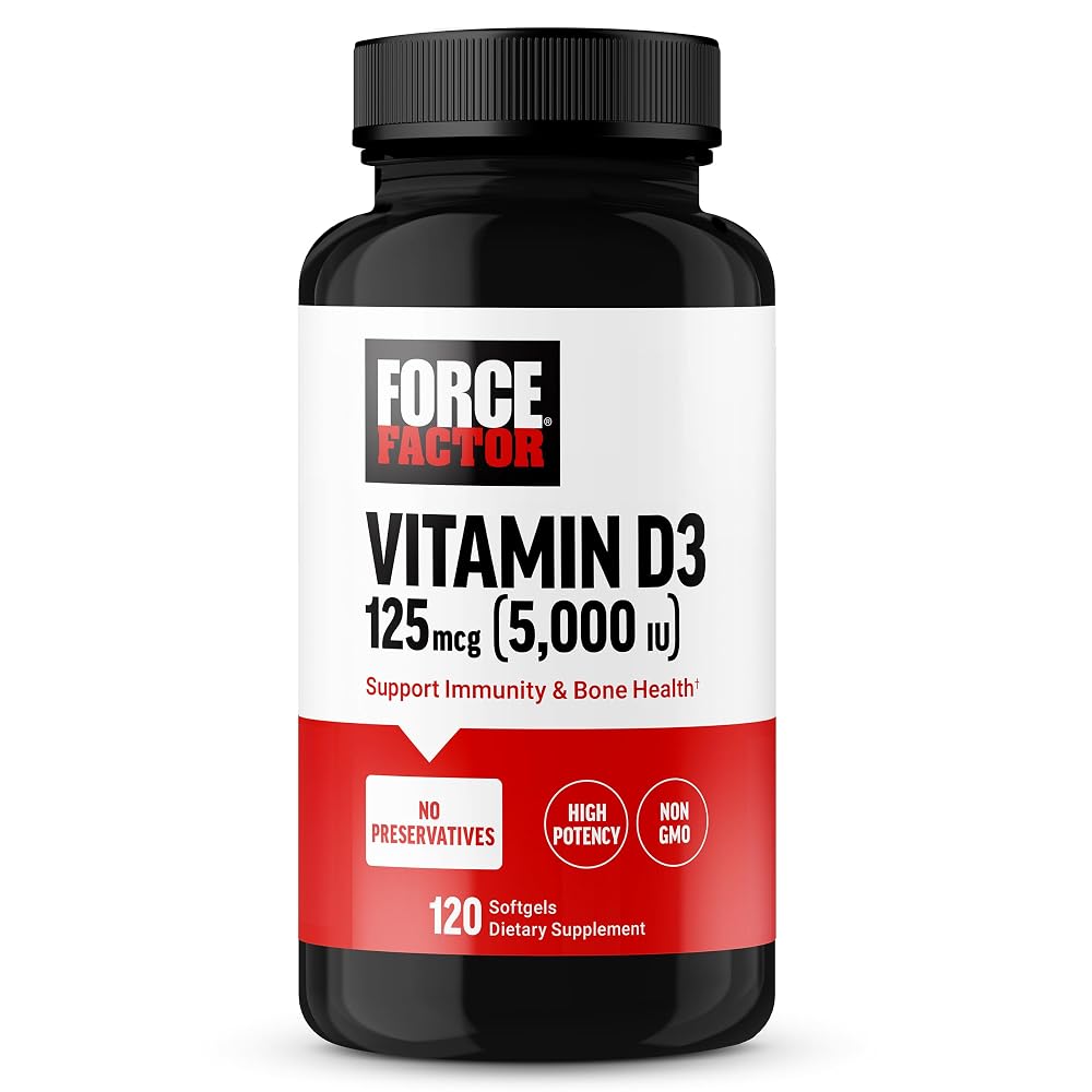 Force Factor Vitamin D3 5000 IU Softgels - 120 Softgels