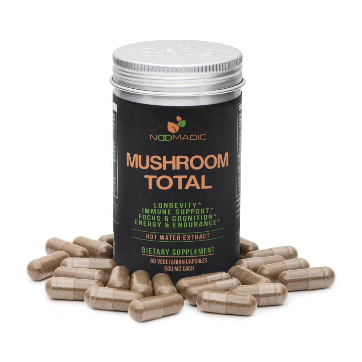 Noomadic Mushroom Total 5-Mushroom Supplement Complex - 60 Capsules