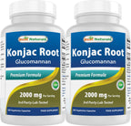 Best Naturals Konjac Glucomannan Root 2000 mg - 360 Vegetarian Capsules