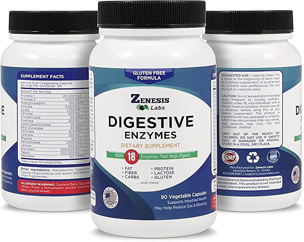 Zenesis Labs Digestive Enzymes Multi-Enzyme Complex - 360 Capsules - image 5