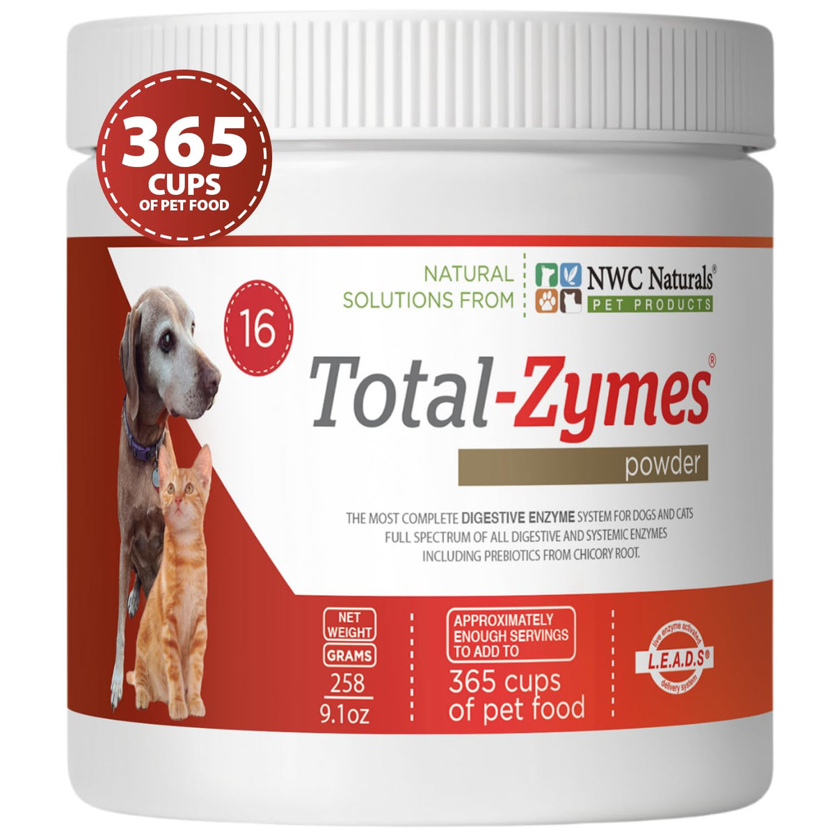 NWC Naturals Total-Zymes Digestive Enzymes for Dogs and Cats - 8 oz