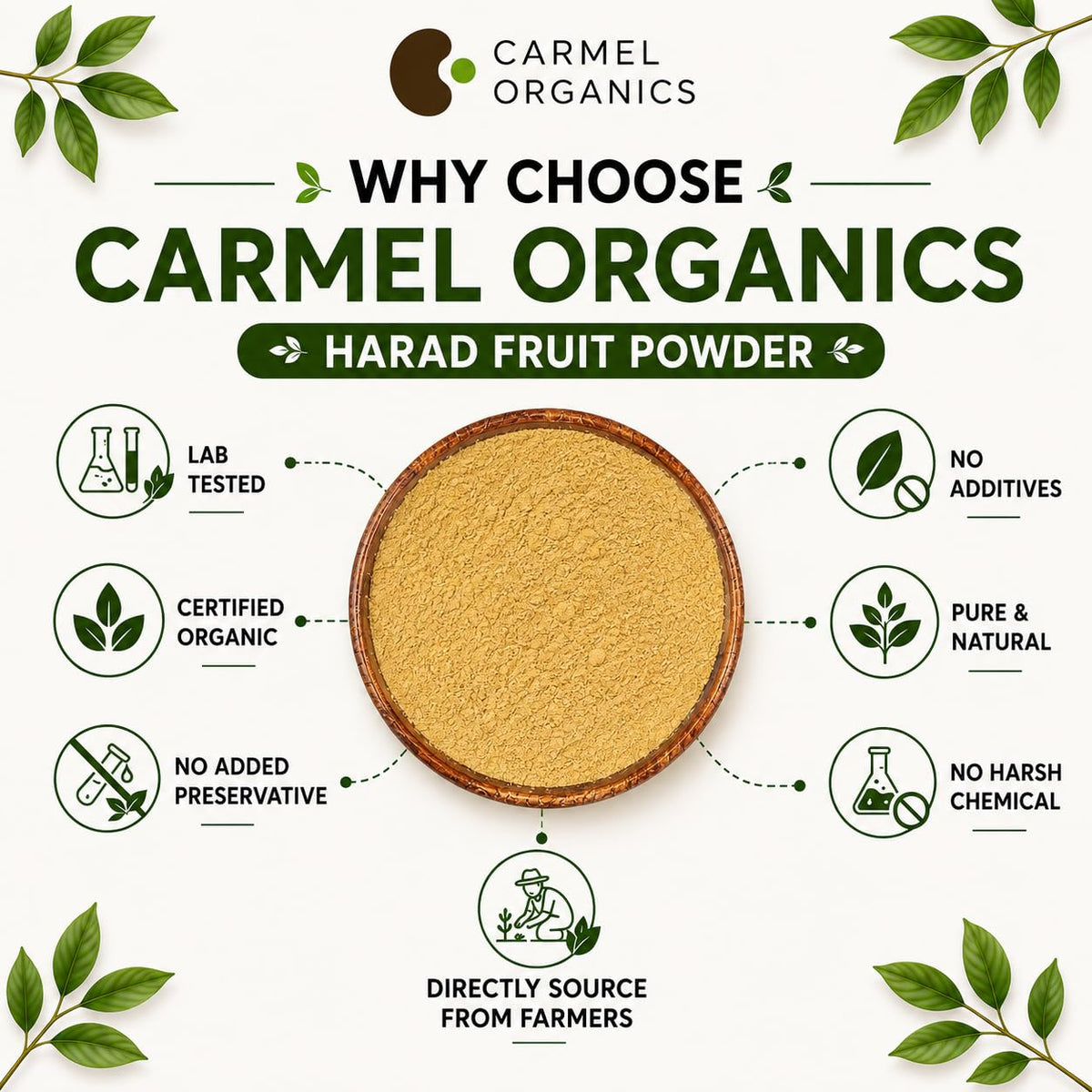 CARMEL ORGANICS Haritaki Fruit Powder - 8 Ounce - image 4