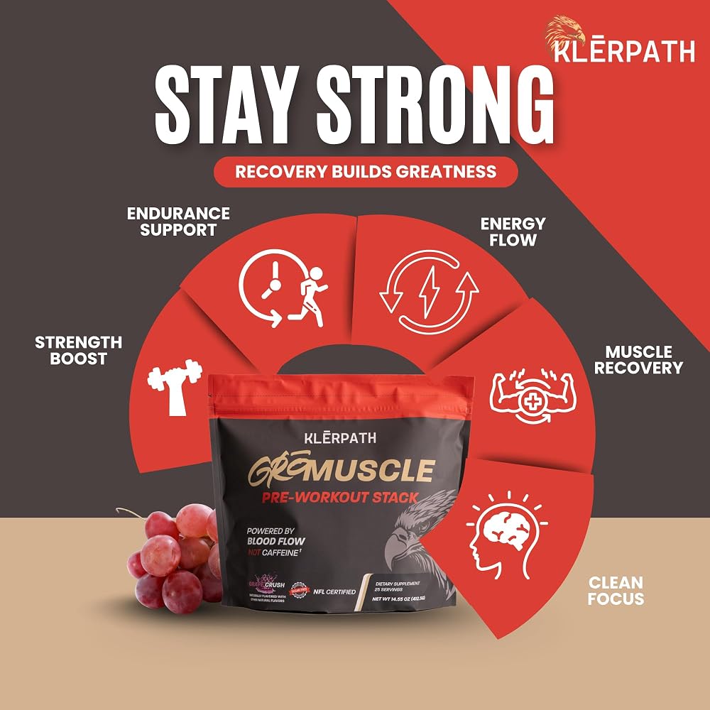Klerpath GroMuscle Pre Workout Powder - 25 Stick Packs - image 2