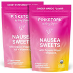 Pink Stork Organic Peppermint & Ginger Lozenges for Nausea - 60 Count
