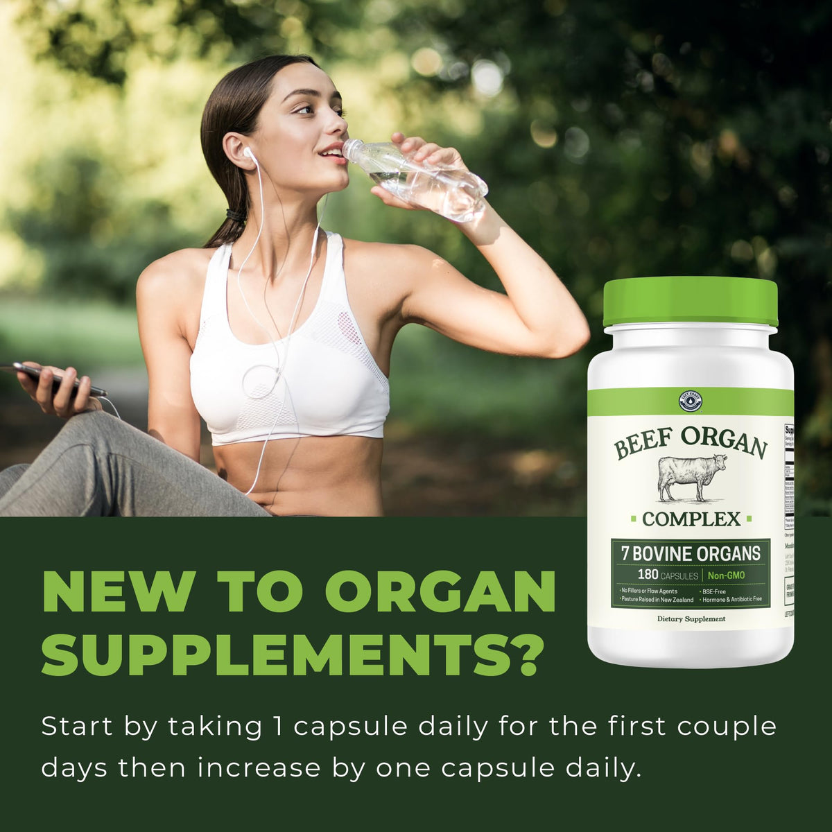 Left Coast Performance Beef Organ Supplement Grass Fed - 180 Capsules - image 3