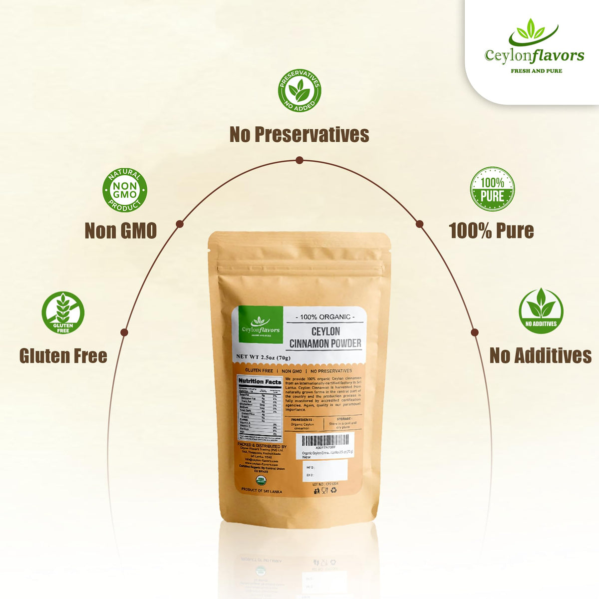 Ceylonflavors FRESH AND PURE Ceylon Flavors Ceylon Cinnamon Powder - 2.5 oz - image 5