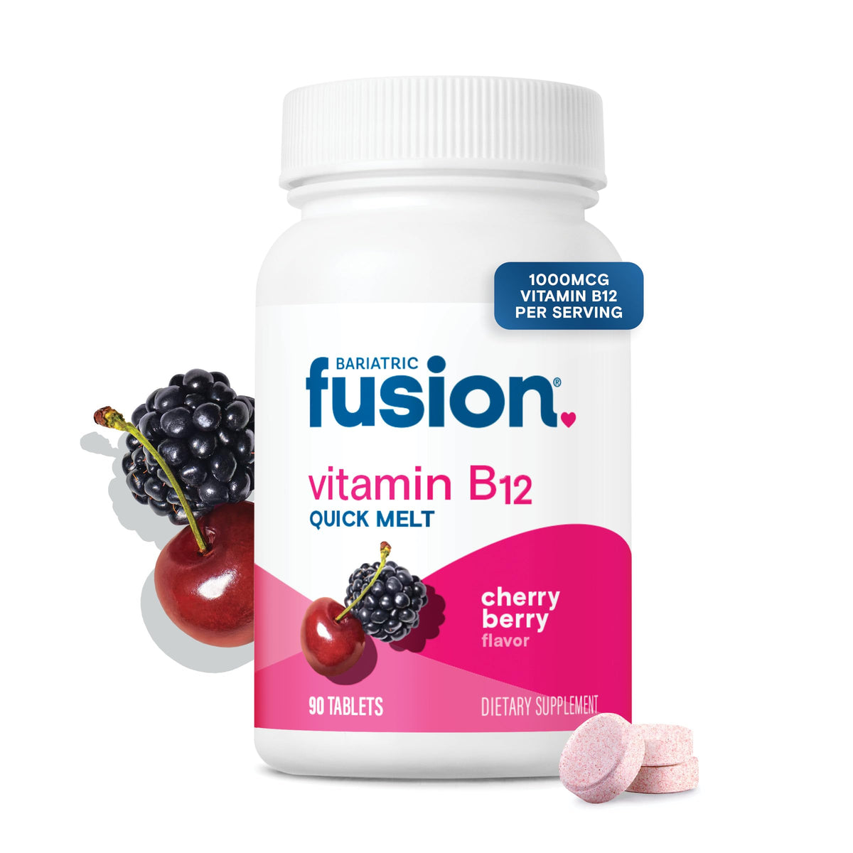 Bariatric Fusion Vitamin B12 1,000mcg Cherry Berry Quick Melts - 90 Tablets