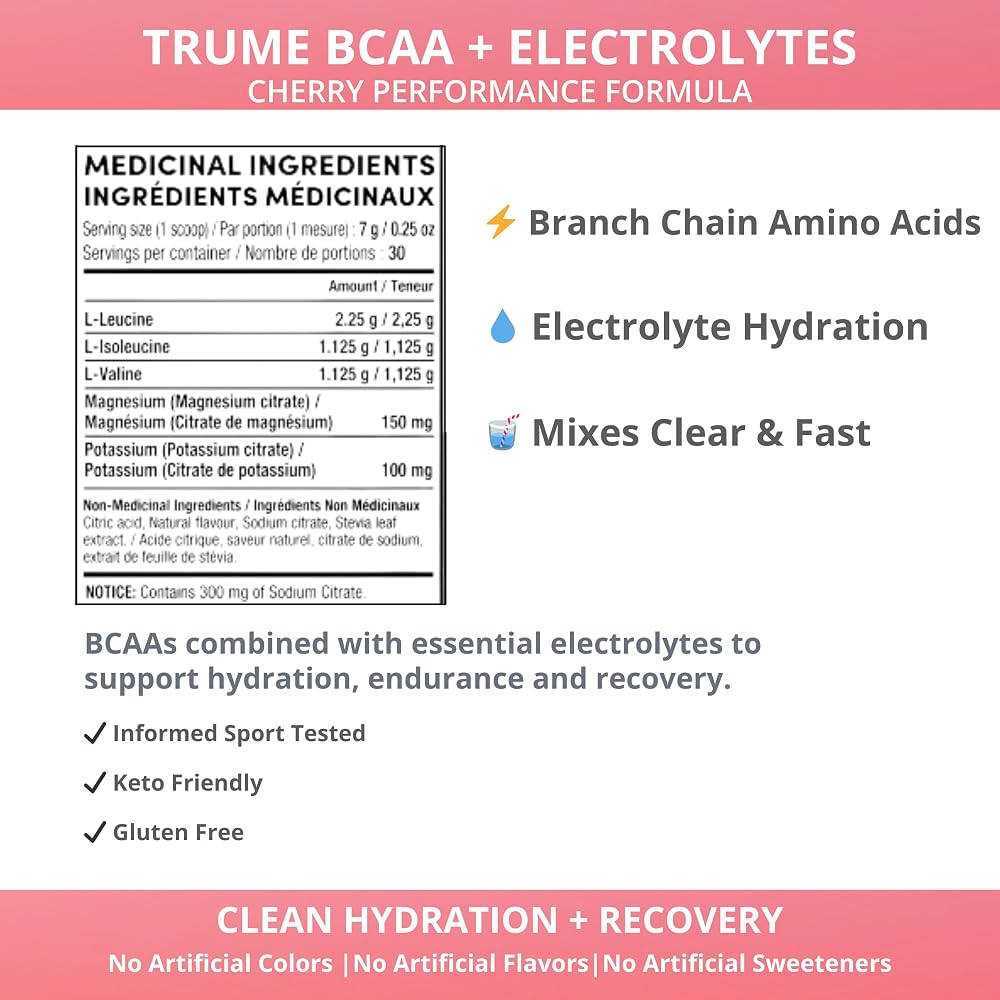 TruMe Whole Health Cherry BCAA Powder with Electrolytes - 7.41 oz - image 9