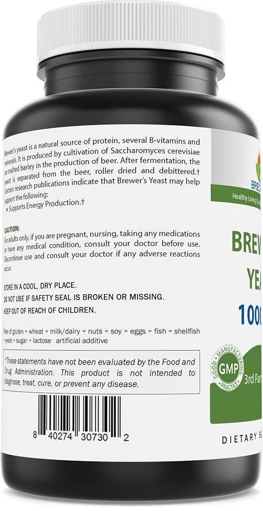 Brieofood Brewers Yeast 1000 mg - 240 Tablets - image 9