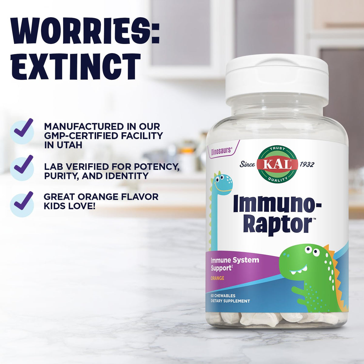 KAL ImmunoRaptor Kids Immune Support Chewables - 60 Count - image 5