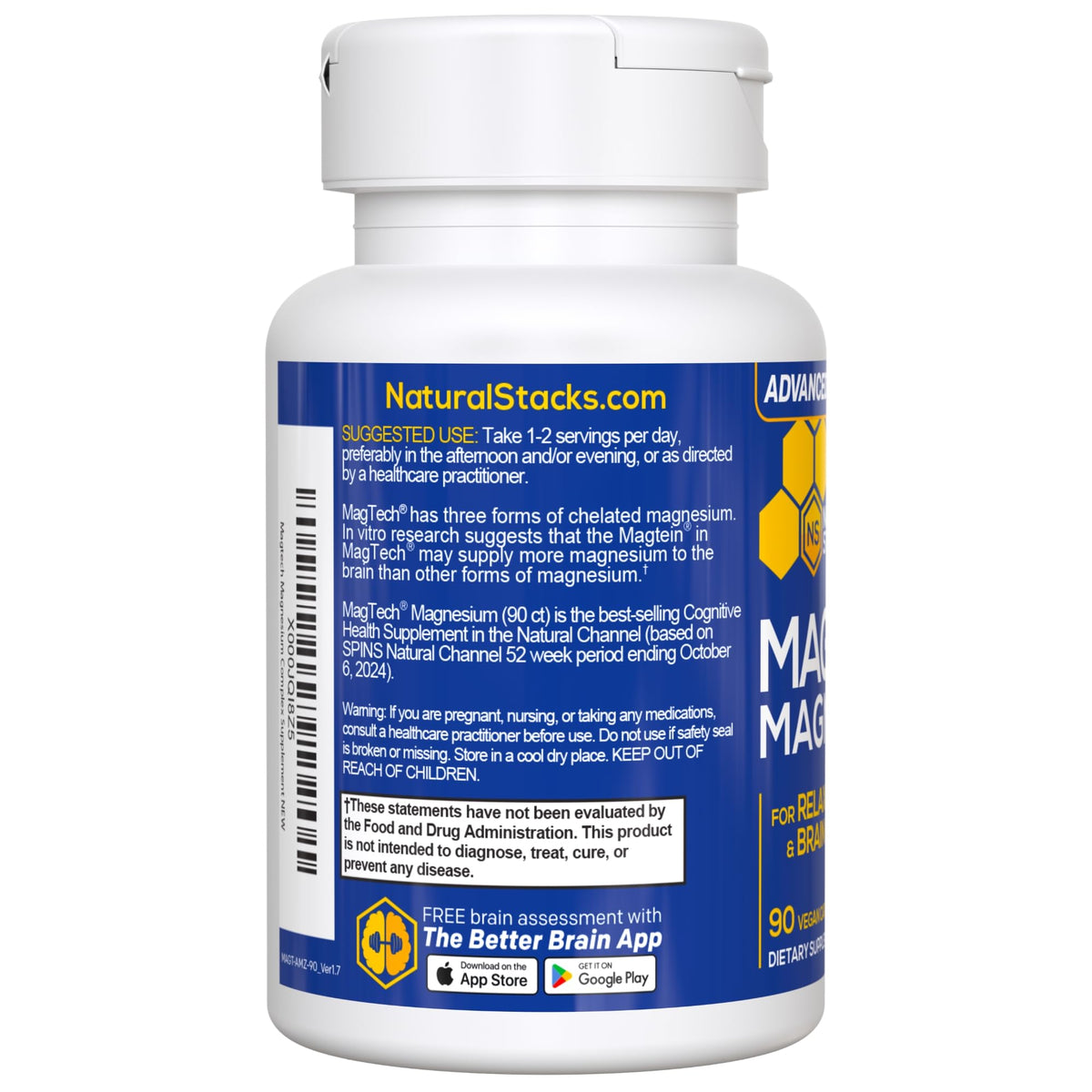 Natural Stacks MagTech Magnesium Complex Brain Support - 90 Capsules - image 9