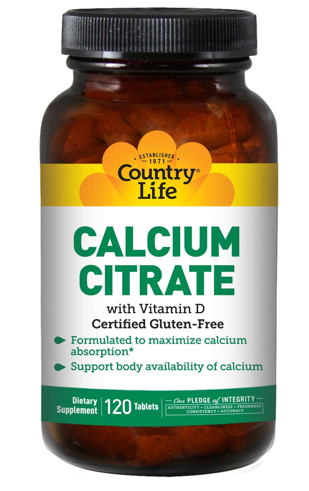 Country Life Calcium Citrate with Vitamin D - 120 Tablets