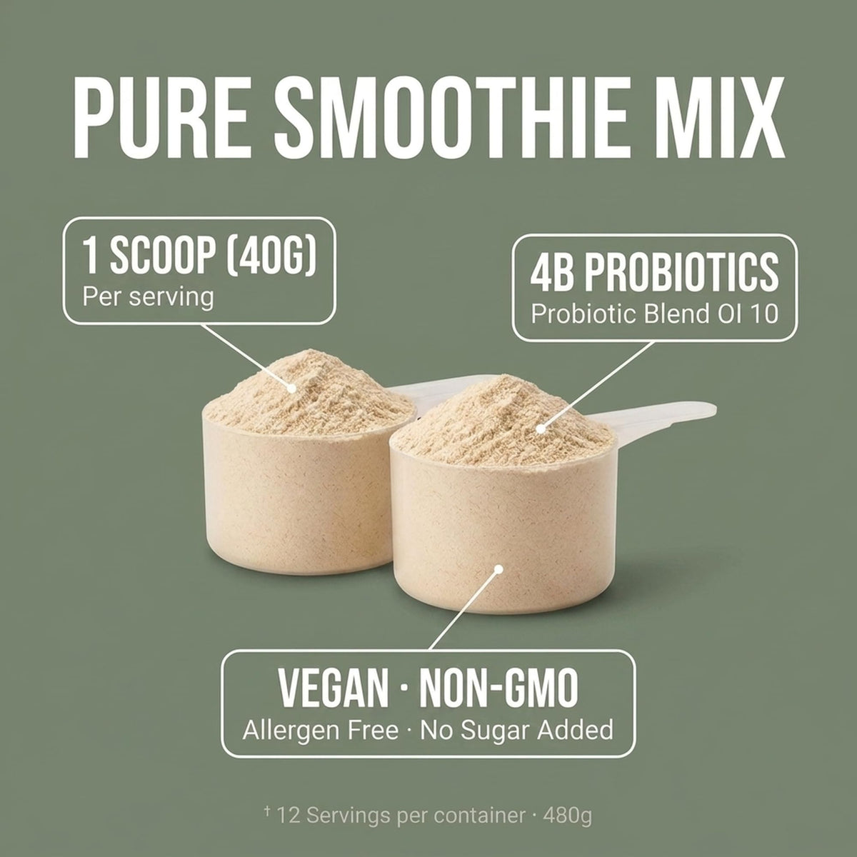 Olympian Labs Pure Smoothie Mix Pea Protein Powder - 18.9 oz - image 5