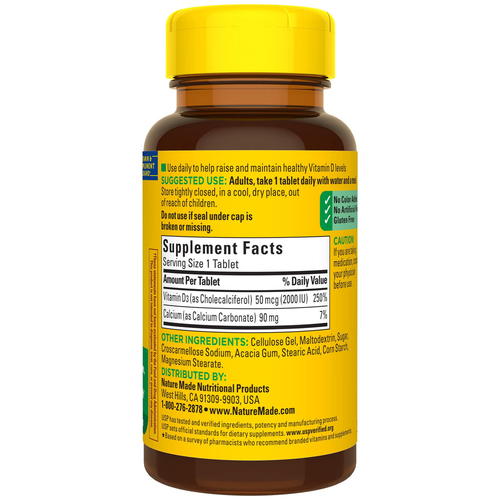 Nature Made Vitamin D3 2000 IU - 100 Tablets - image 8