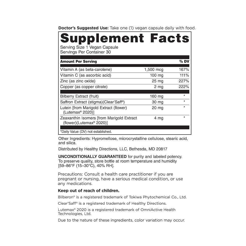 DOCTORS' PREFERRED Clinical-Grade OcuGold with Lutein and Zeaxanthin