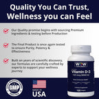 WOW Supplements Vitamin D3 5000 IU Softgels - 120 Count - image 4