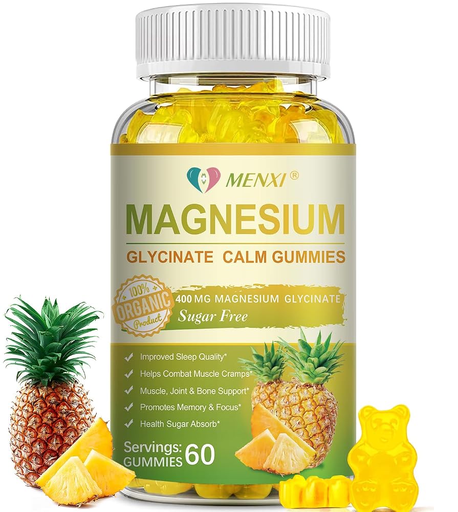 MENXI Magnesium Gummies 600mg per Serving-Magnesium Glycinate 400mg