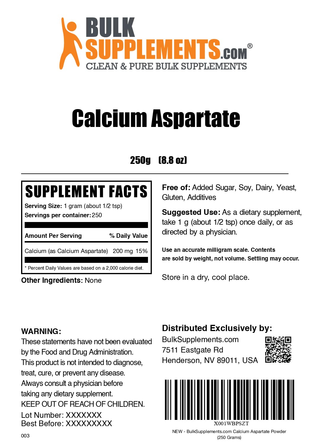 BulkSupplements.com Calcium Aspartate Powder