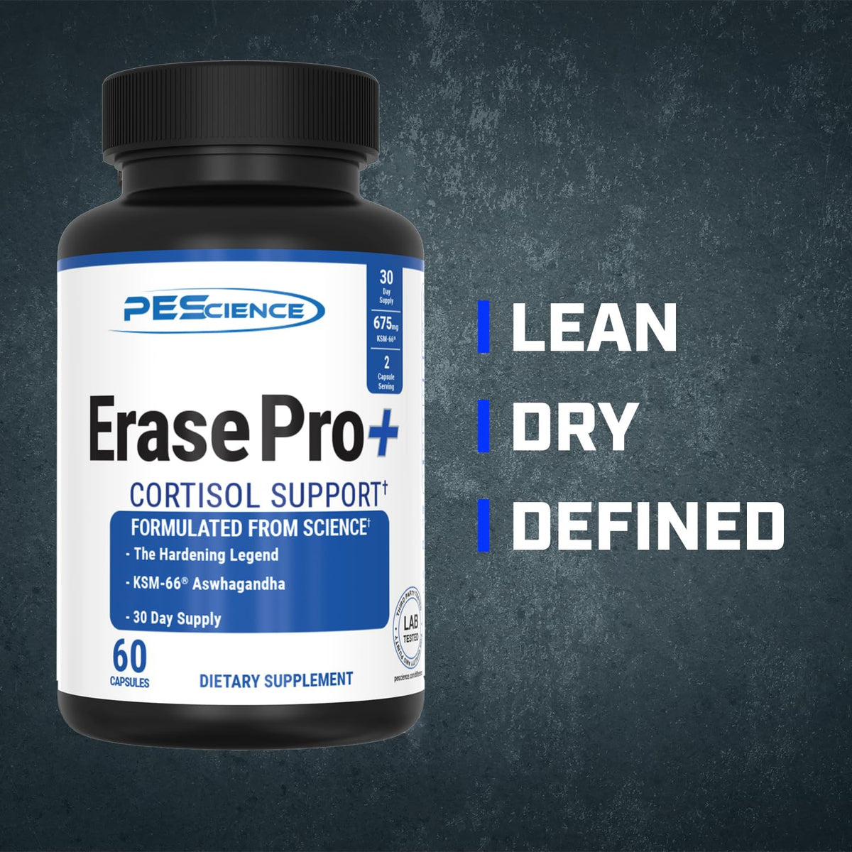 PEScience Erase Pro+ Natural Cortisol Support - 60 Capsules - image 2