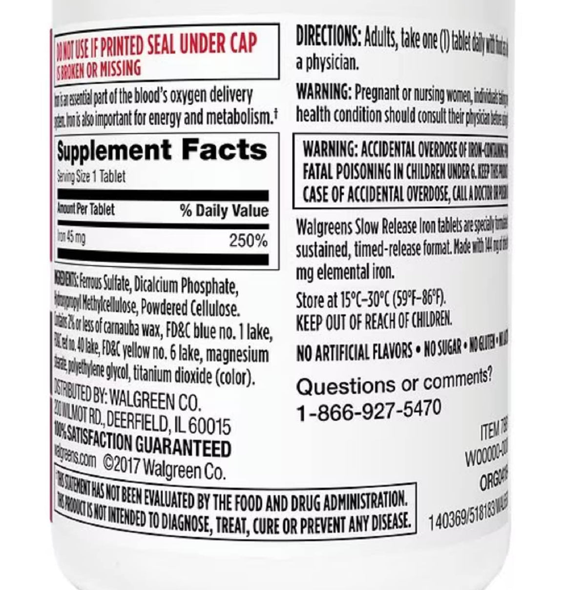 Outccogo Iron Slow Release 45mg Ferrous Sulfate - 60 Tablets - image 2