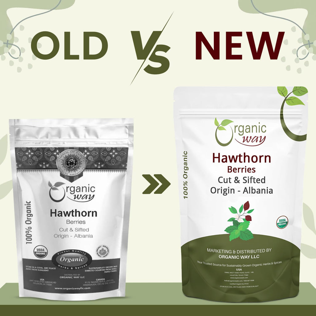 Organic Way Hawthorn Berries Cut & Sifted - Herbal Tea - Origin