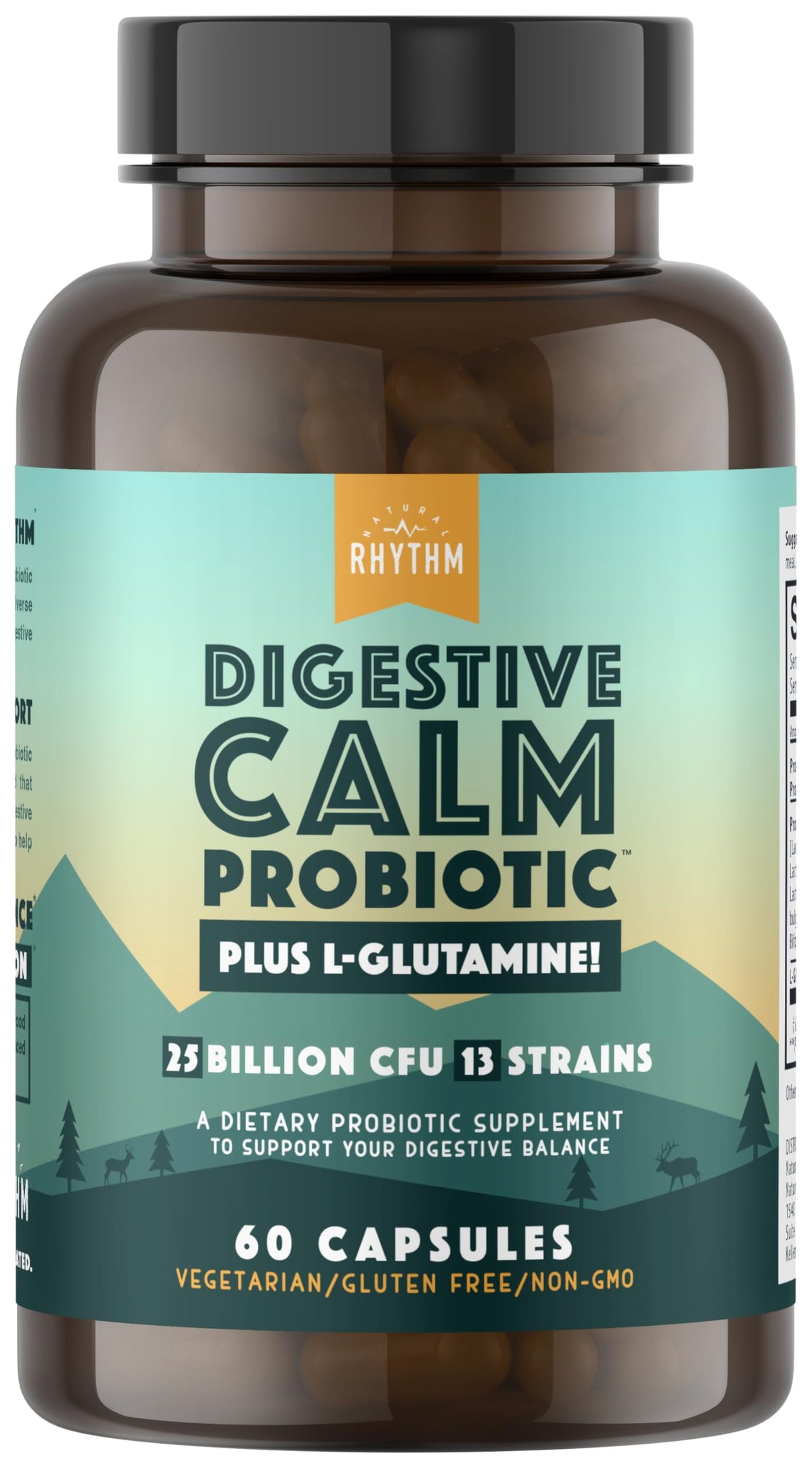 Natural Rhythm Digestive Calm Probiotic + L-Glutamine - 60 Capsules