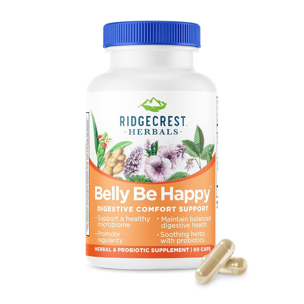 RidgeCrest Herbals Belly Be Happy Probiotic - 60 Capsules