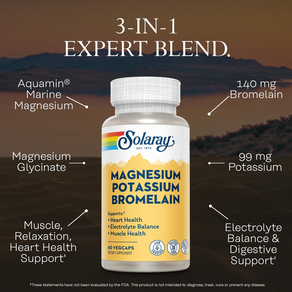 Solaray Magnesium and Potassium Asporotates with Bromelain - image 3