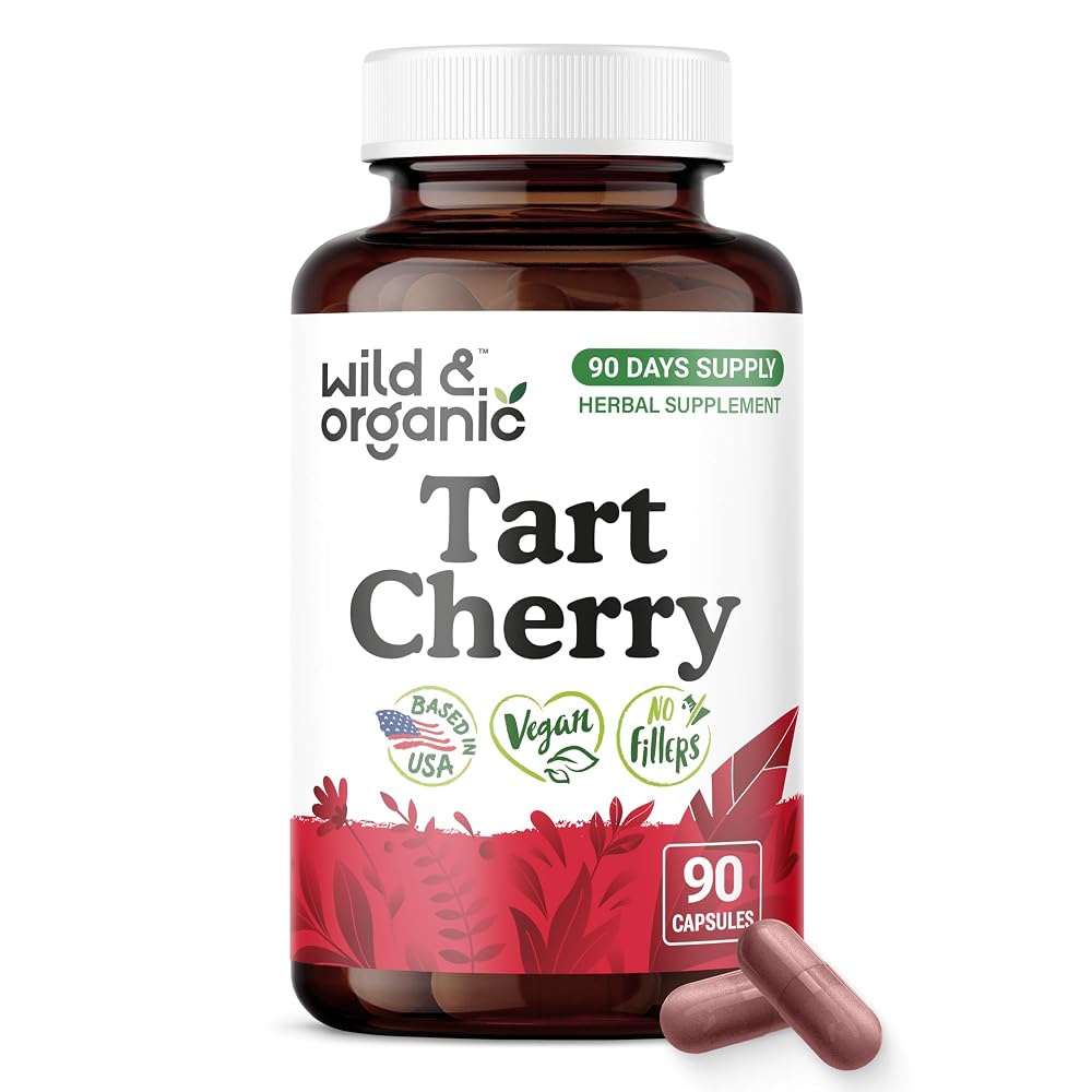 Wild & Organic Tart Cherry Capsules 600 mg Uric Acid Support - 90 Count