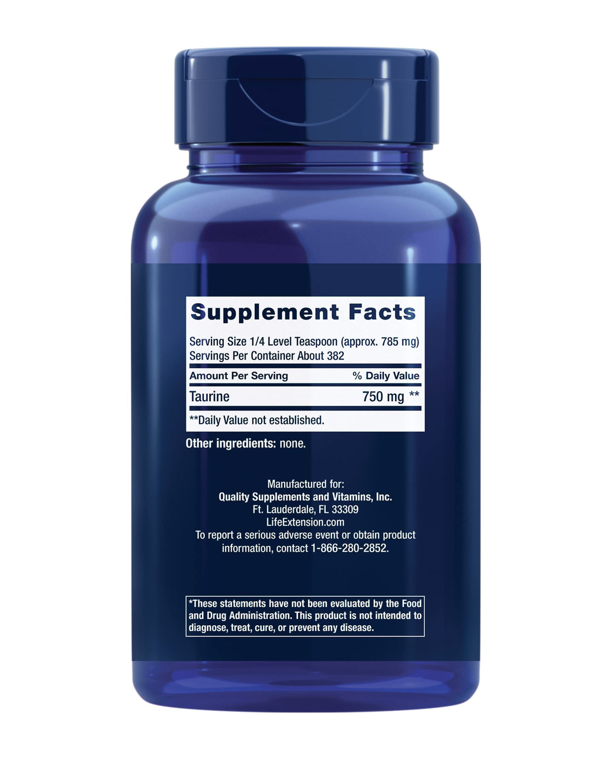 Life Extension Taurine Powder Cardiovascular Support - 300g - image 2