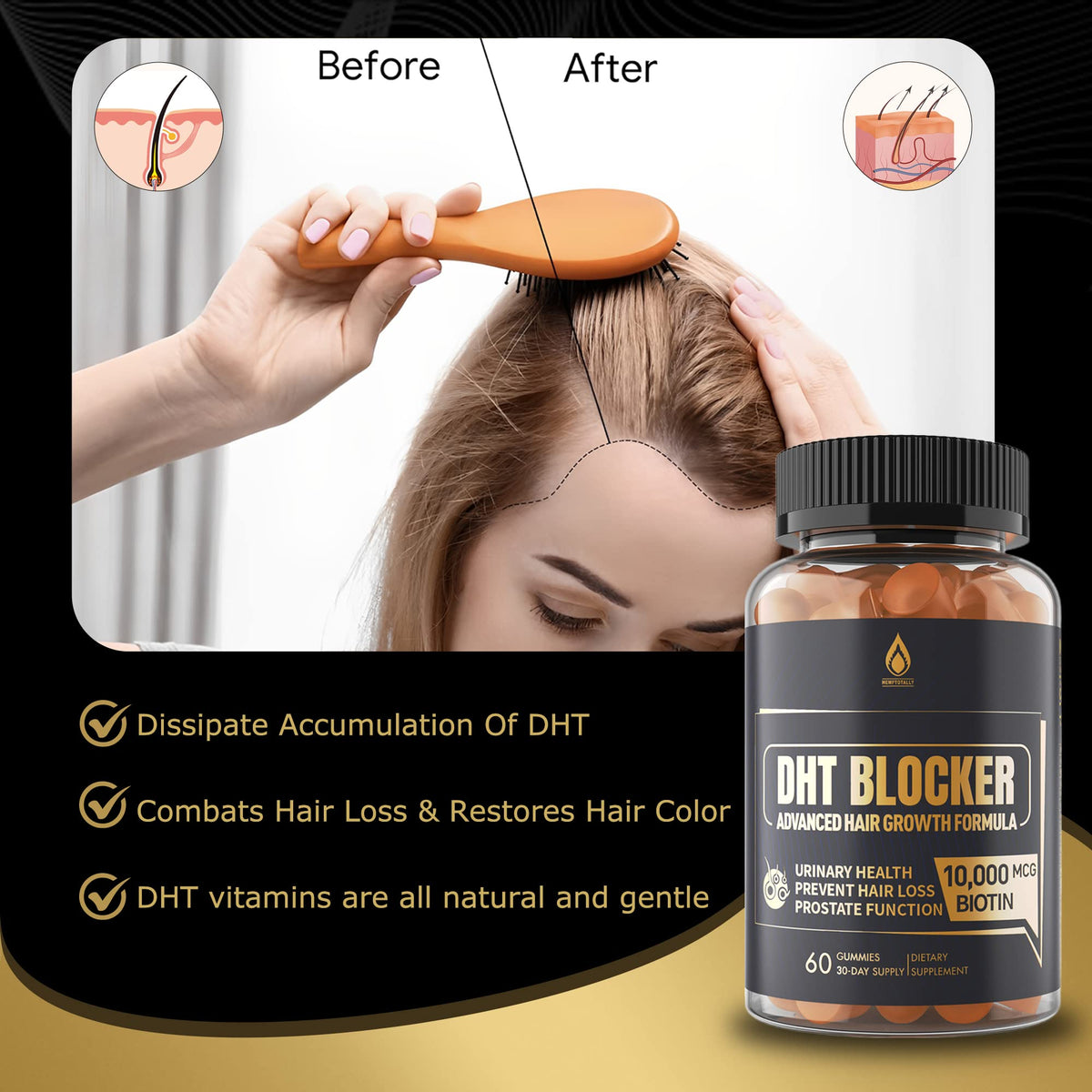 LILICARE DHT Blocker Gummies Hair Growth Supplement