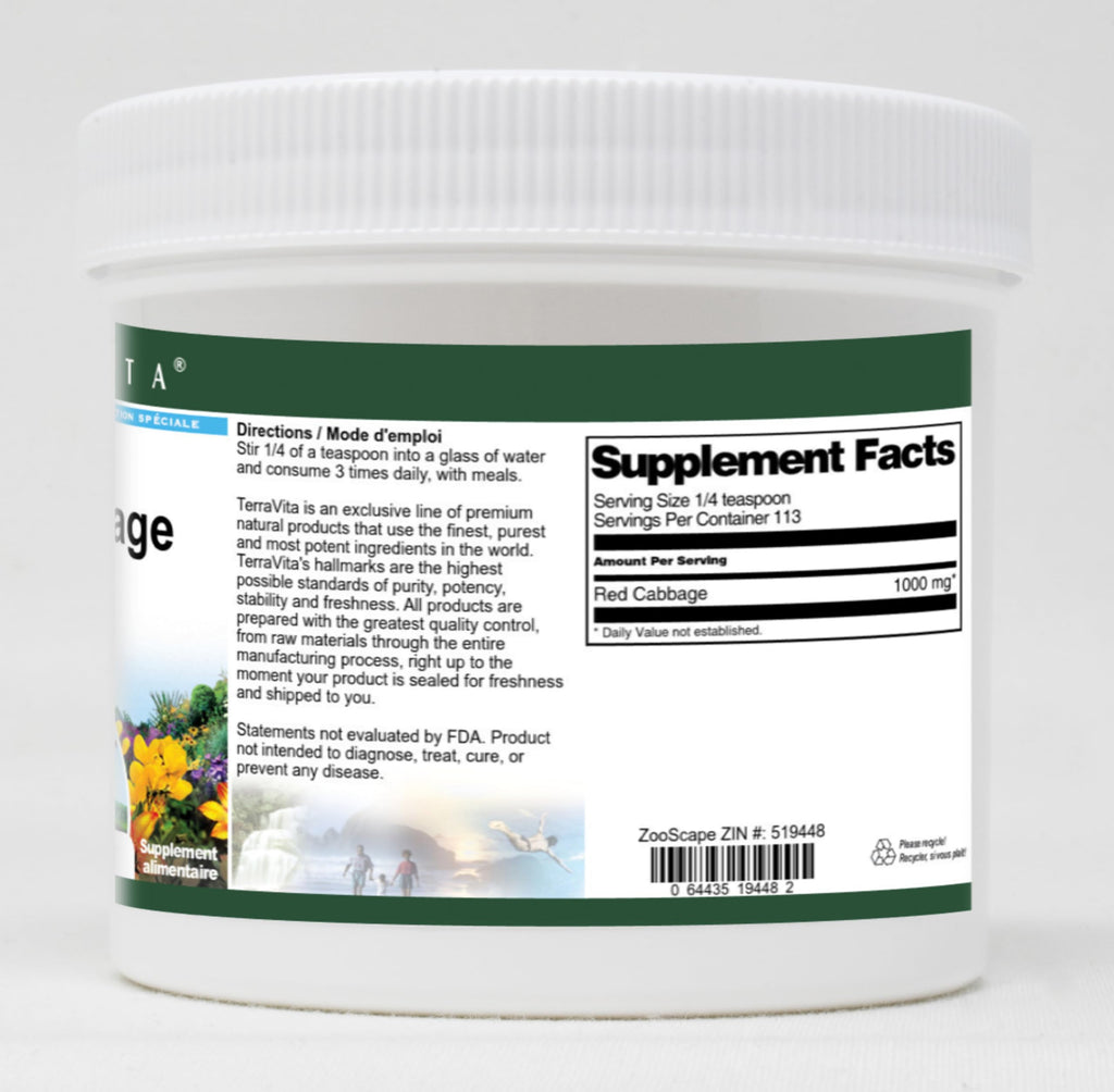 Terravita Red Cabbage Powder - 12 oz (3 x 4 oz) - image 2