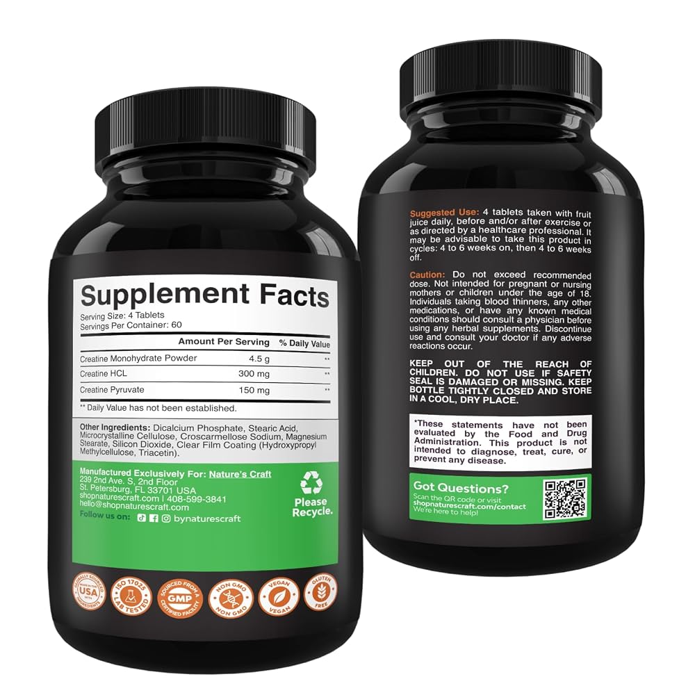 Natures Craft Micronized Creatine Monohydrate Powder for Men & Women