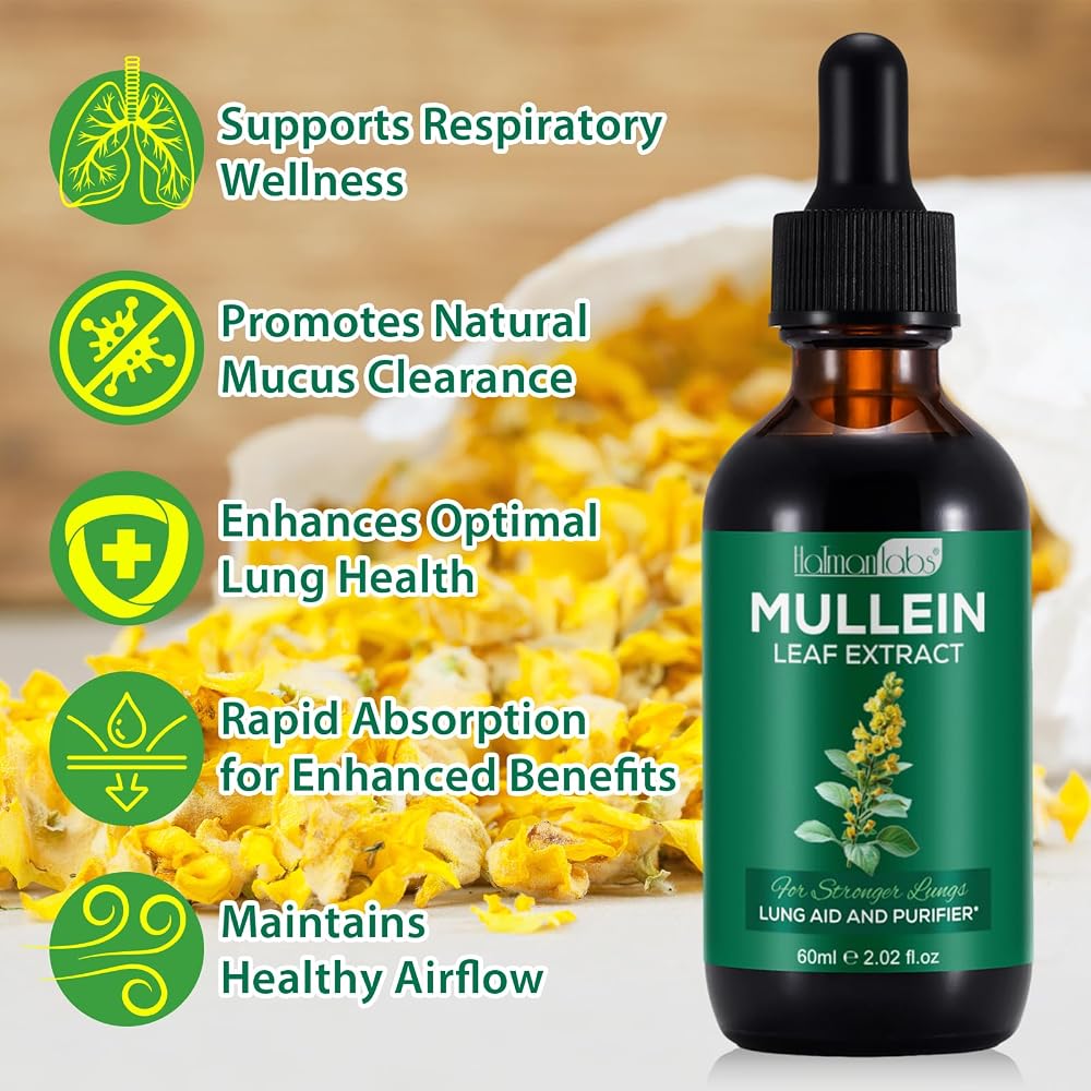 MXCZBSM Mullein Leaf Extract Drops for Lungs - 2 Pack - image 5