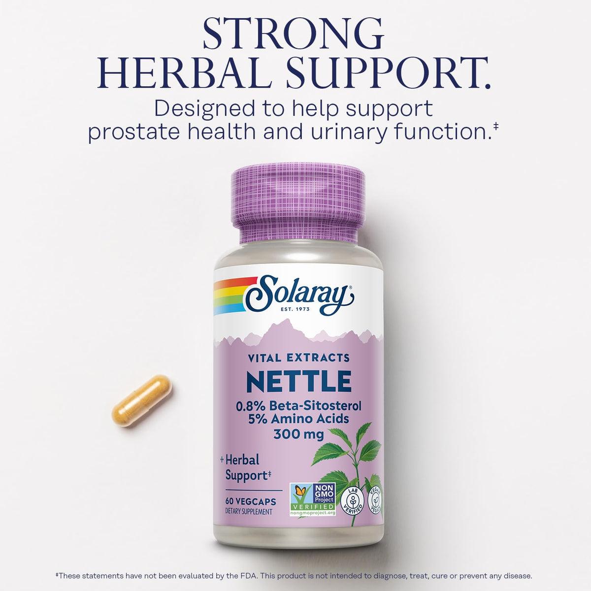 SOLARAY Nettle Root Extract - 60 Vegetarian Capsules - image 3