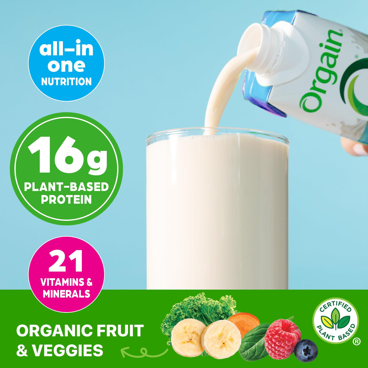 Orgain Organic Vegan Protein Shake Vanilla - 12 Pack - image 3