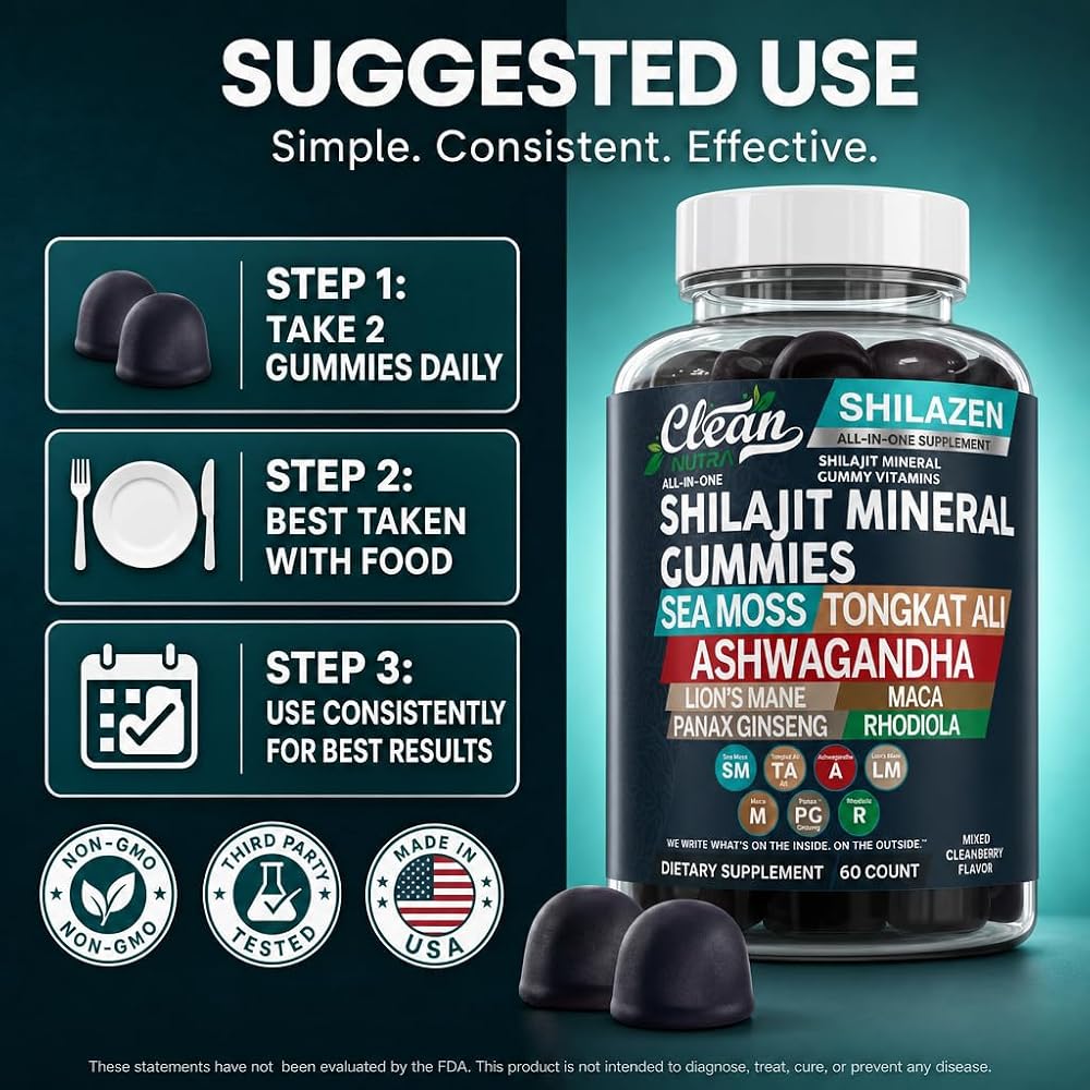Clean Nutraceuticals Alpha Glow Shilajit Gummies - 60 Count - image 6