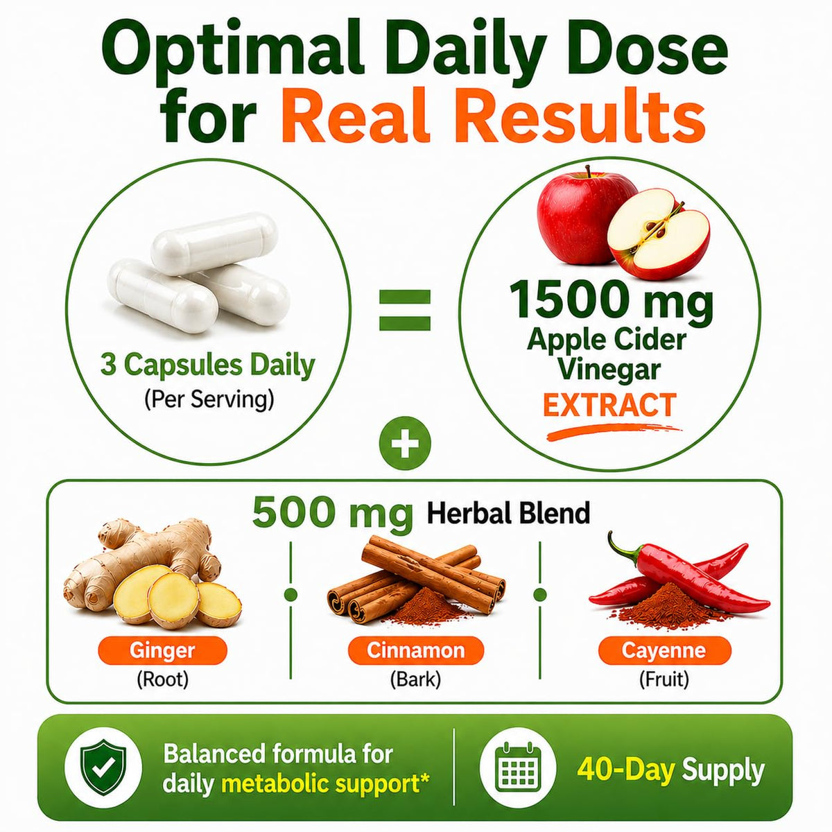 HCL Herbal Code Labs Apple Cider Vinegar 1500 mg - 120 Capsules - image 6