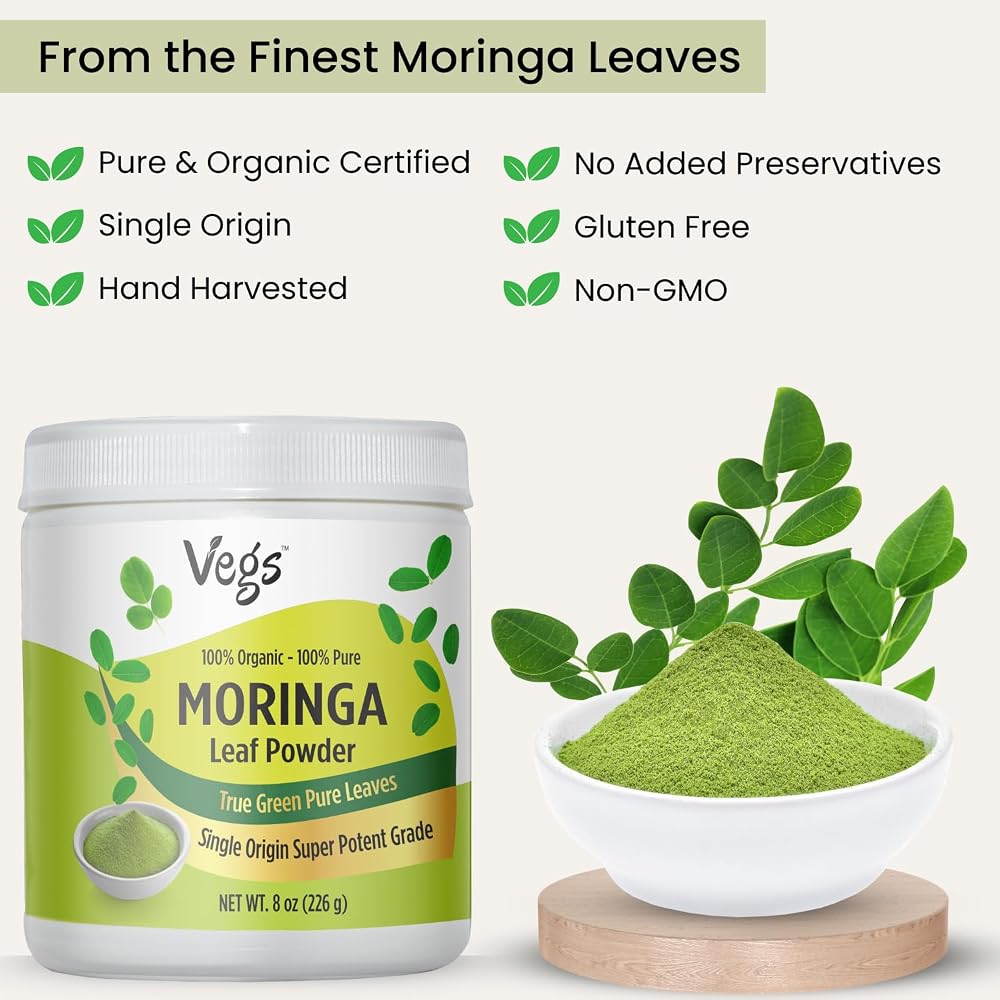 Vegs Moringa Powder Organic Freeze Dried - 8 oz - image 3