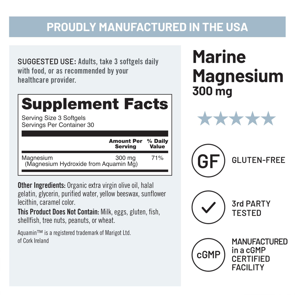 NatureWise Marine Magnesium 300mg - 90 Softgels - image 5